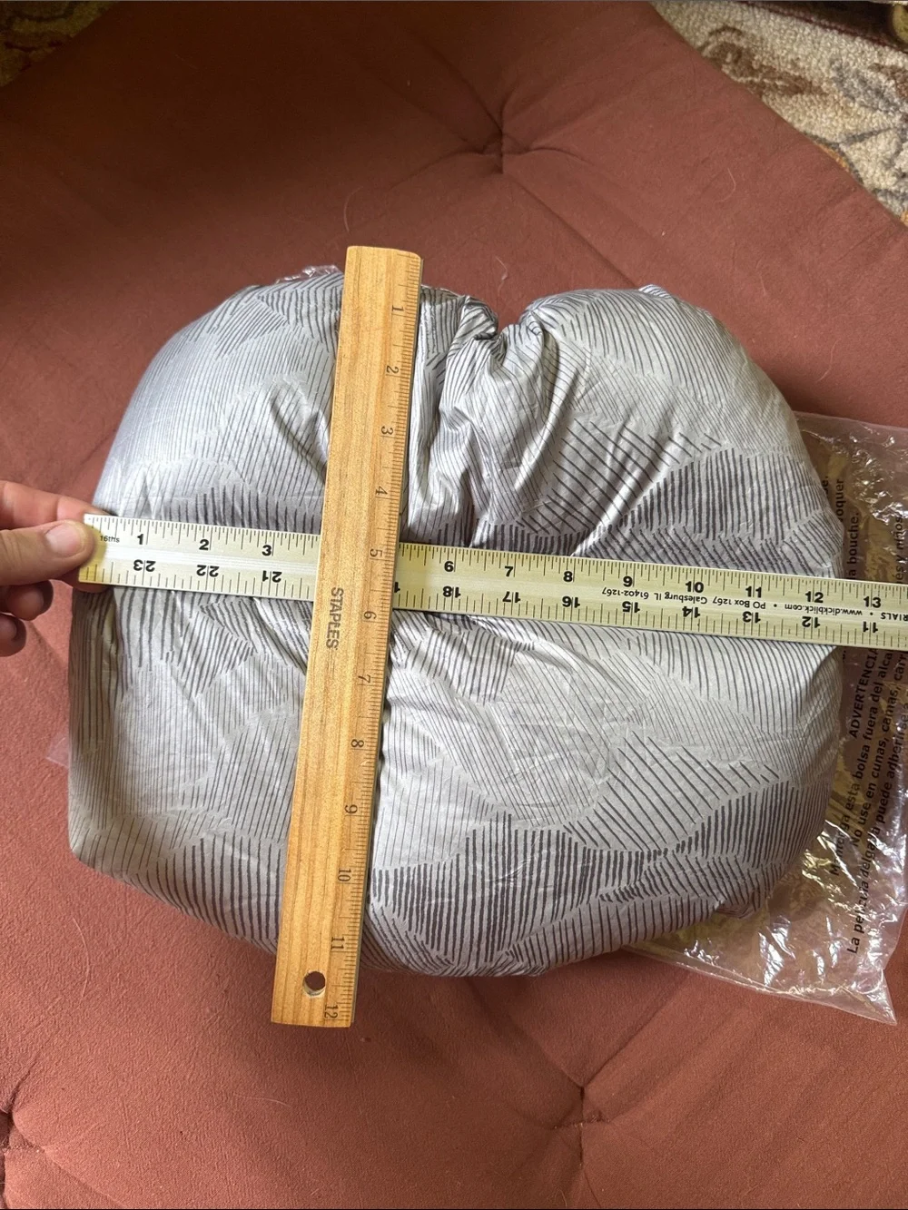 Thermarest camping down pillow ultra lightweight grey mountain scape RARE NEW!
